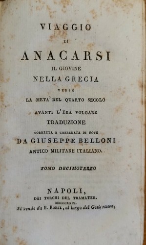 VIAGGIO DI ANACARSI IL GIOVINE NELLA GRECIA tomi 13 14 …
