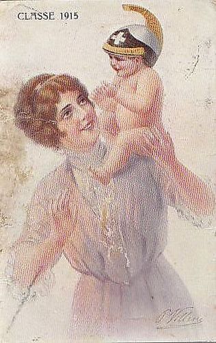 VILLANI - CLASSE 1915 BELLISSIMA CARTOLINA BAMBINI A COLORI VIAGGIATA …