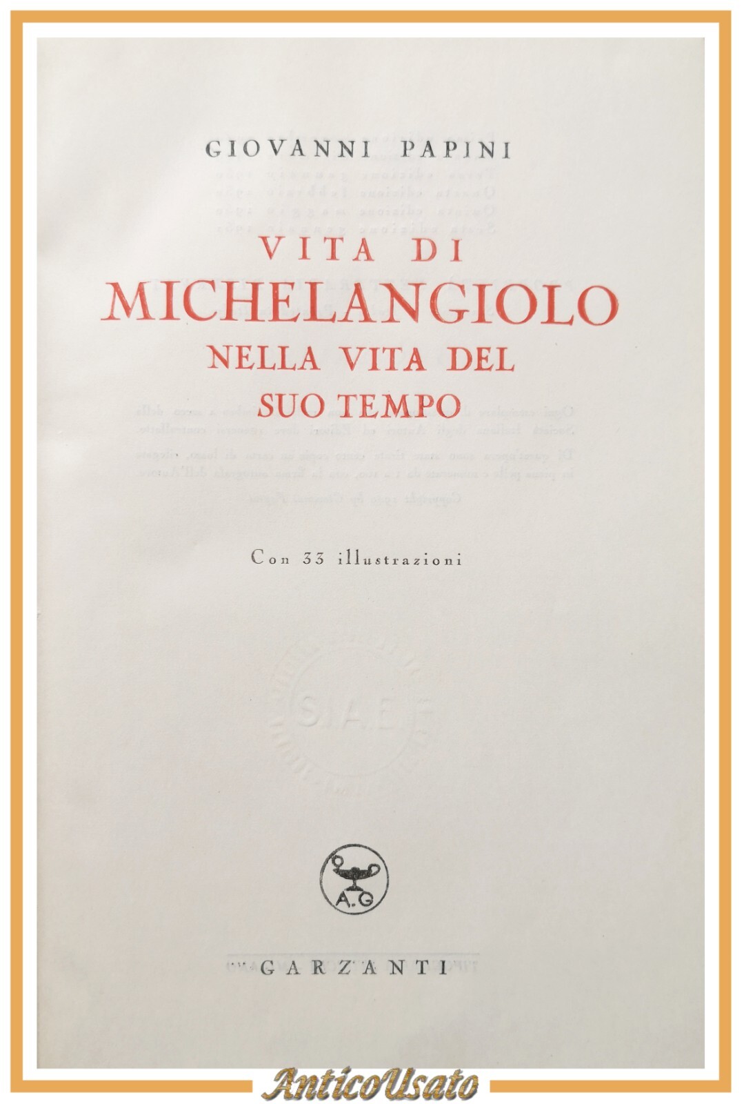 VITA DI MICHELANGELO NELLA VITA DEL SUO TEMPO Giovanni Papini …