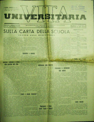 Vita Universitaria Quindicinale Università Italiane 5 3 1939 giornale fascismo
