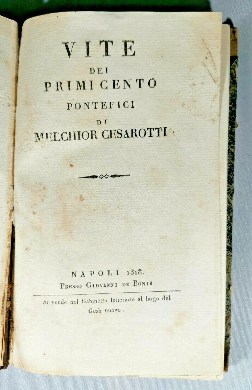 VITE DEI PRIMI CENTO PONTEFICI di Melchior Cesarotti 1818 libro …