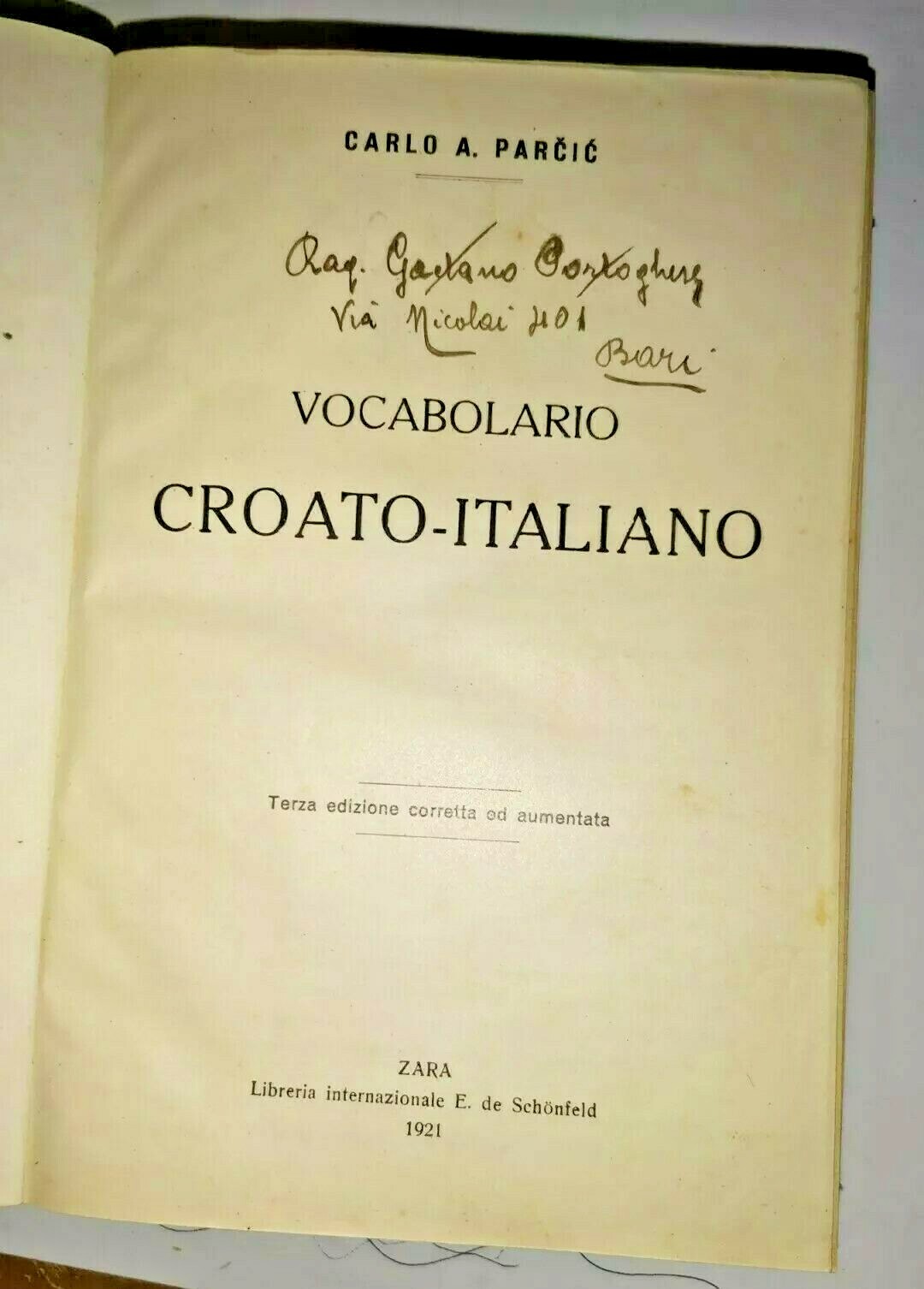 VOCABOLARIO CROATO ITALIANO di Carlo A. Parcic 1921 libro dizionario …