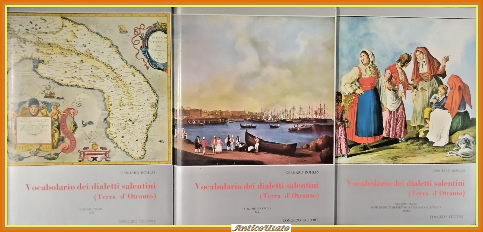 VOCABOLARIO DEI DIALETTI SALENTINI 3 Volumi di Rohlfs 1976 Congedo …