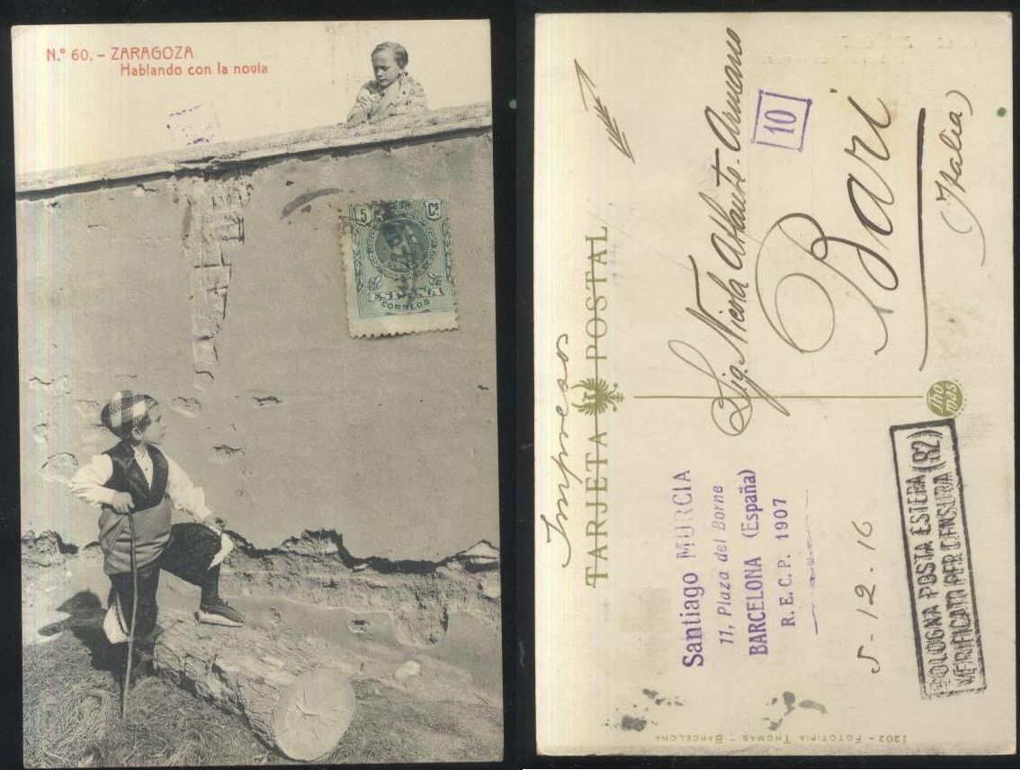 ZARAGOZA SUBIENDO A LA TAPIA cartolina viaggiata tarjeta postal postcard