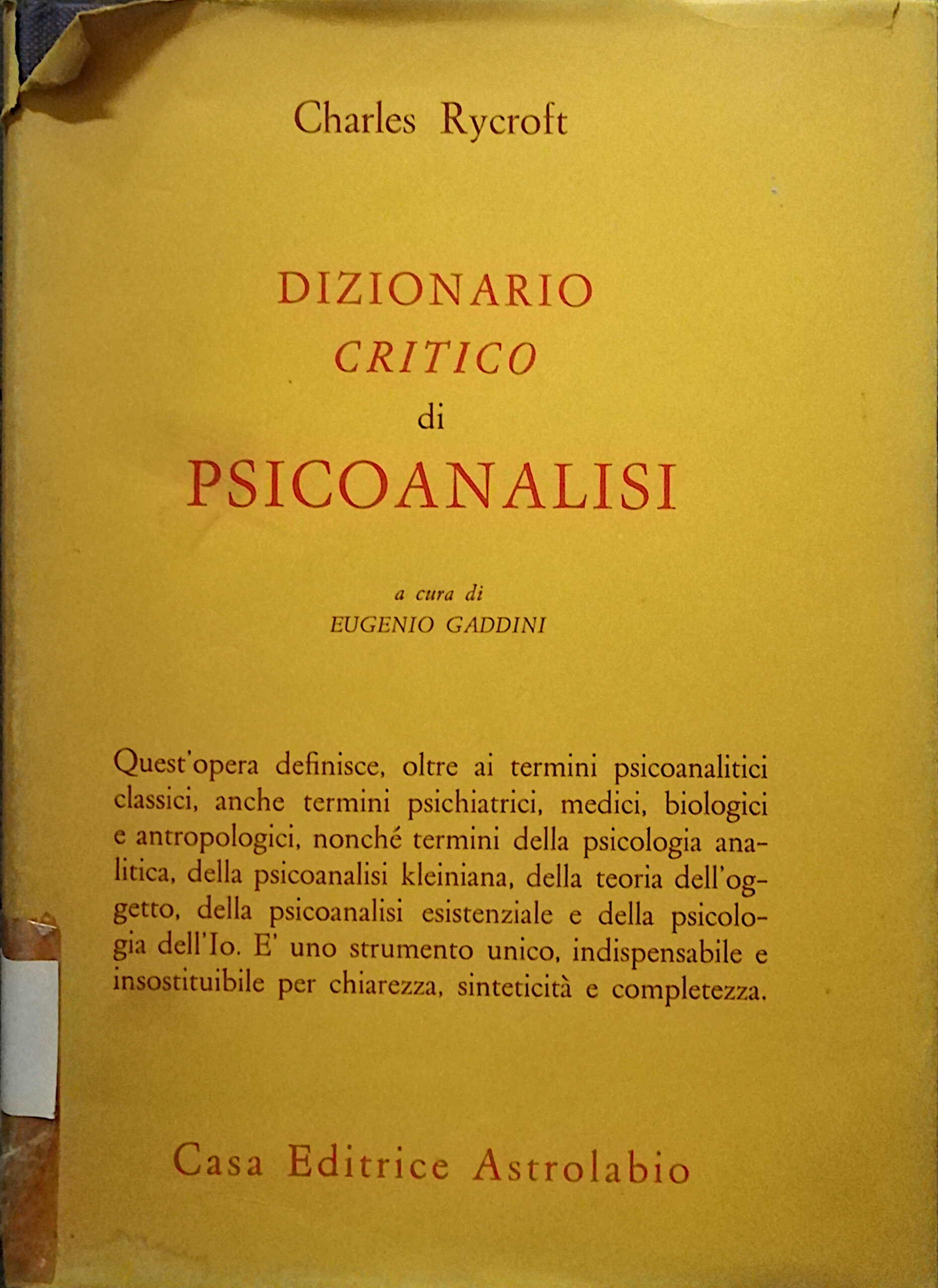 Dizionario critico di Psicoanalisi