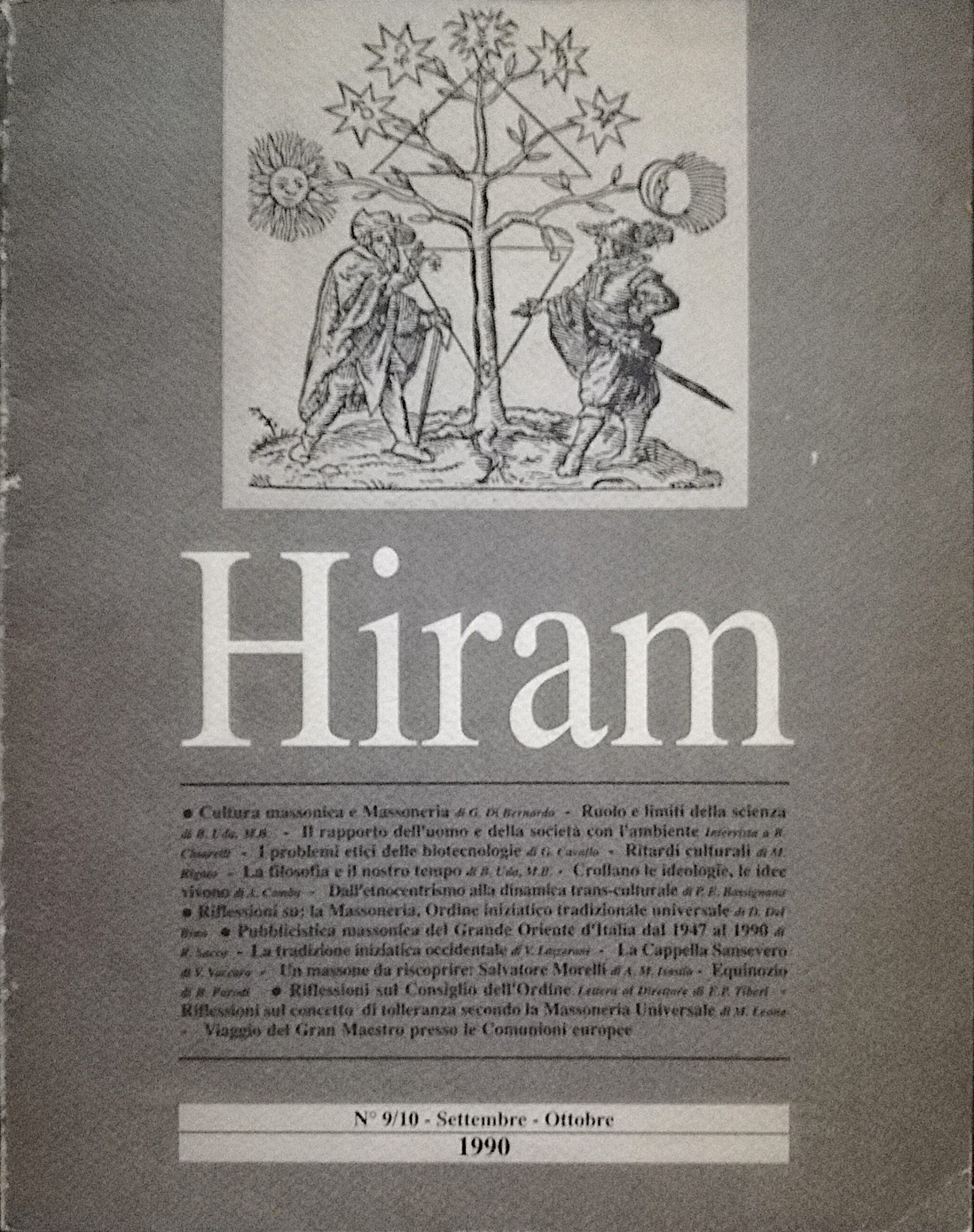 Hiram, Organo del Grande Oriente d’Italia, N°9/10 settembre-ottobre 1990