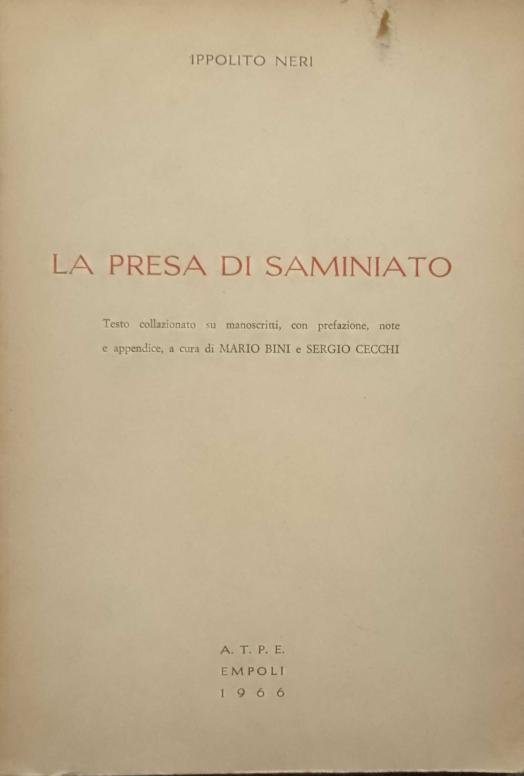 La presa di Saminiato