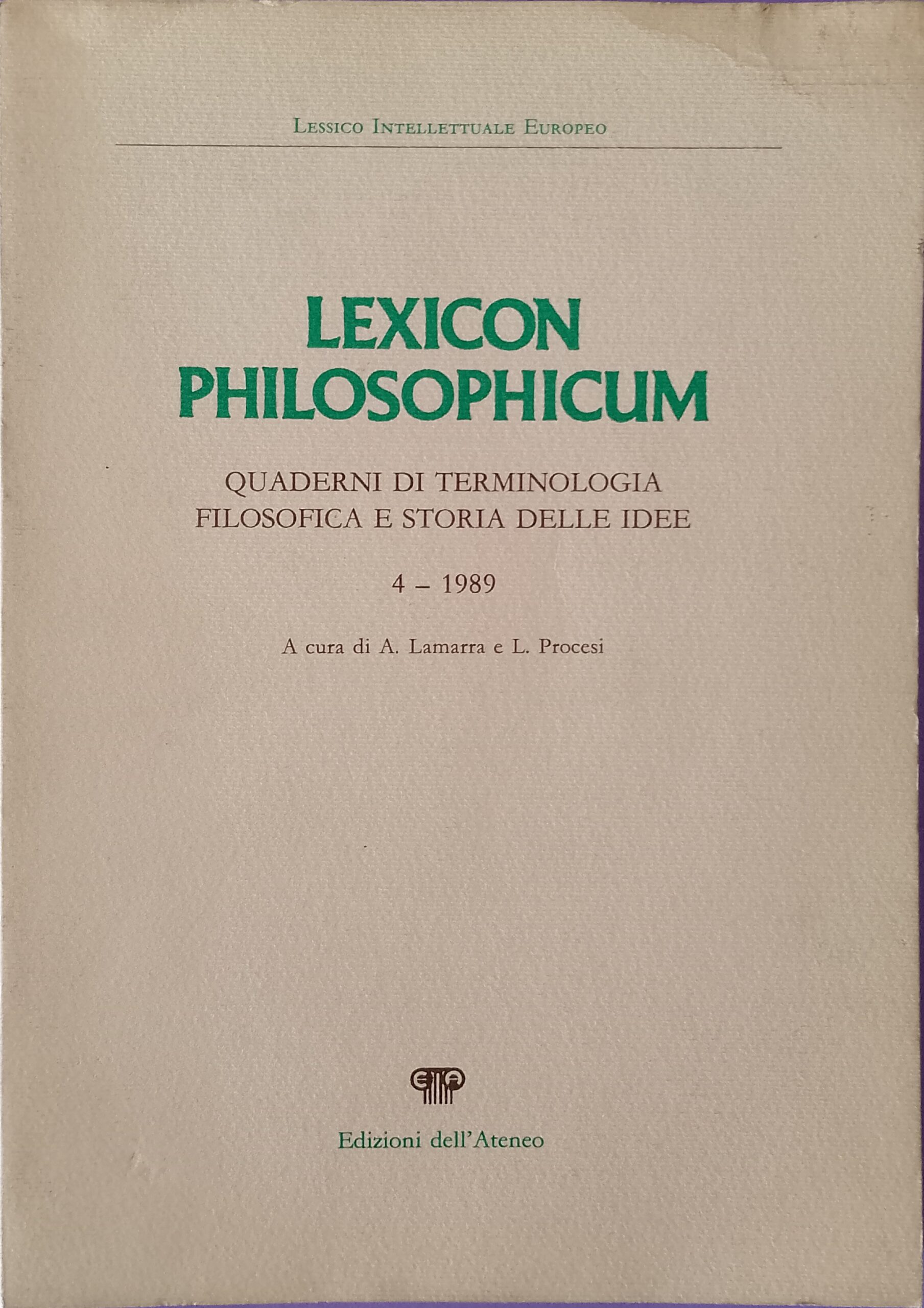 Lexicon philosophicum - Quaderni di terminologia filosofica e storia delle …