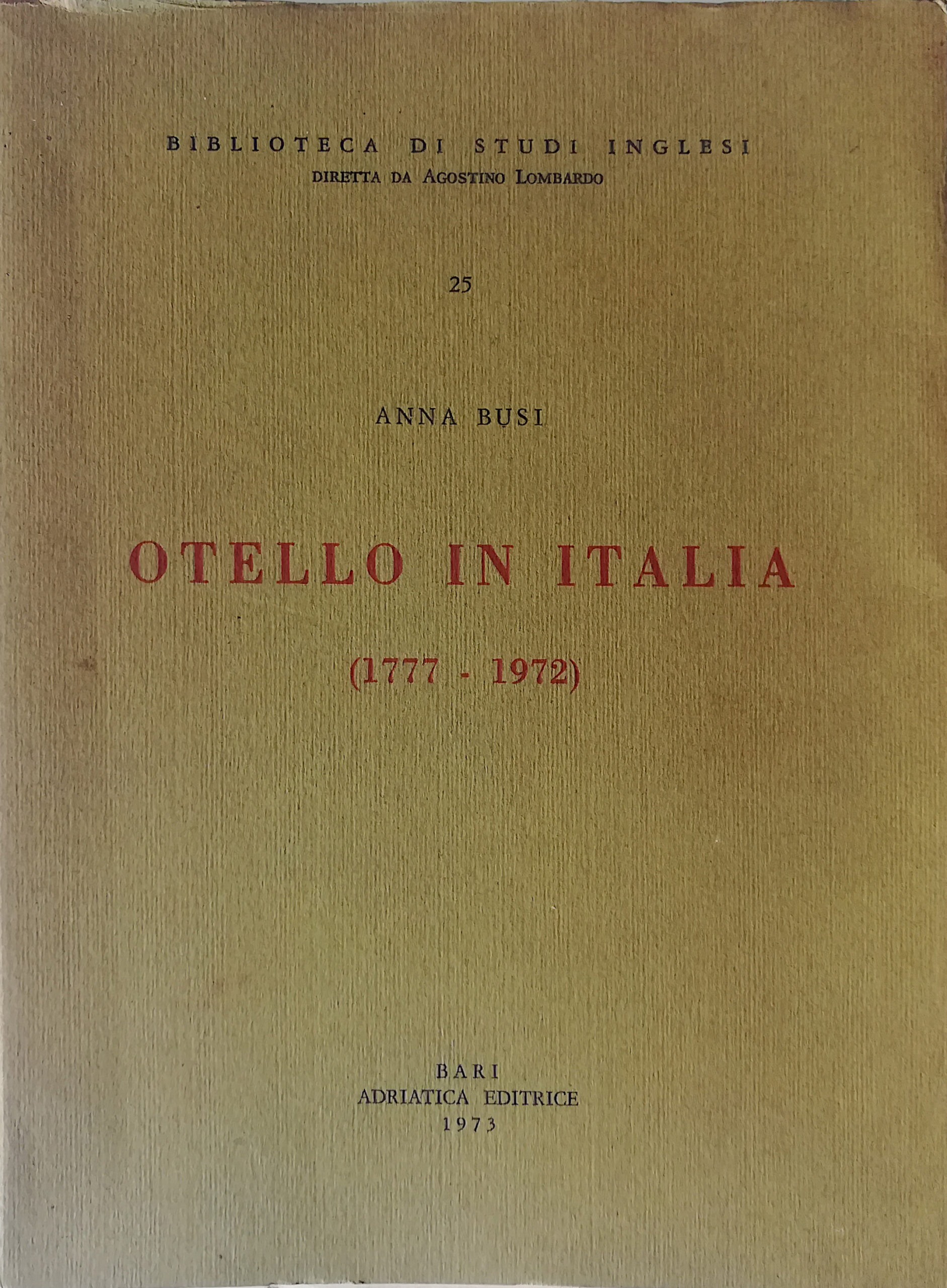 Otello in Italia (1777-1972)