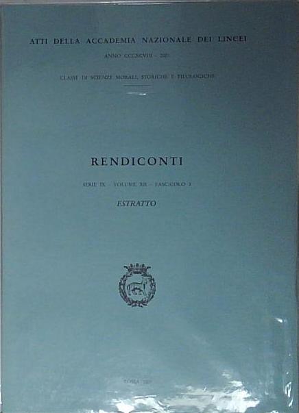 ACCADEMIA NAZIONALE DEI LINCEI RENDICONTI ESTRATTO