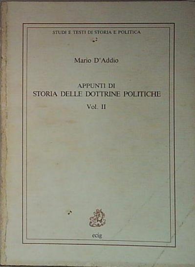 appunti di storia delle dottrine politiche vol ii