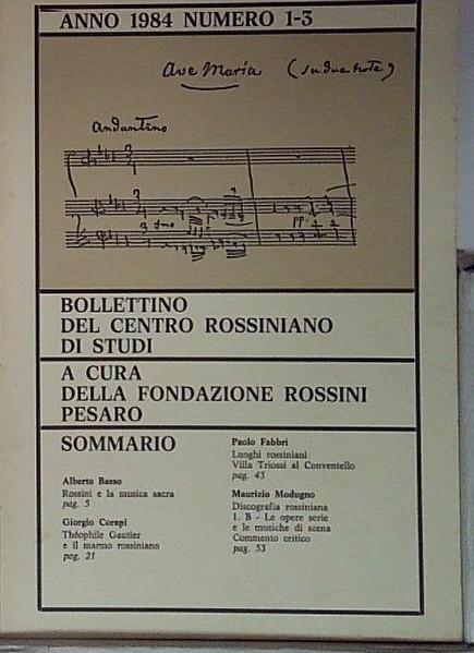 boollettino del centro rossiniano di studi anno 1984 n 1 …