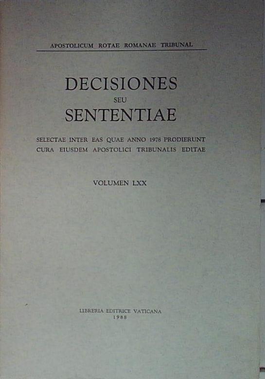 decisiones seu sententiae lxx