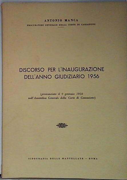 discorso per l'inaugurazione dell'anno giudiziario 1956