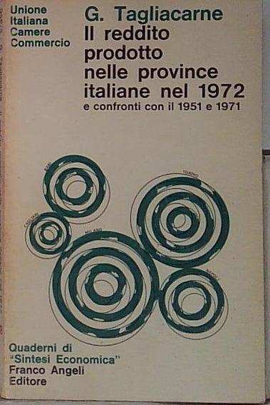 il reddito prodotto nelle province italiane nel 1972