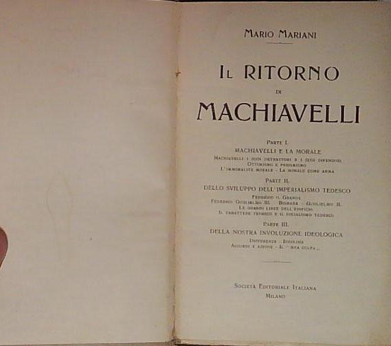 il ritorno di machiavelli