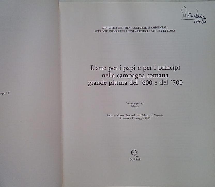 L'arte per i papi e per i principi nella campagna …