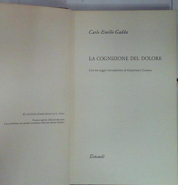 la cognizione del dolore