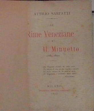 le rime veneziane e il minuetto