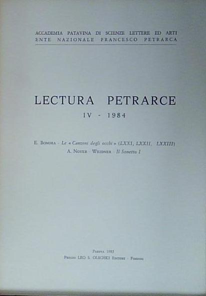 LECTURA PETRARCE IV 1984