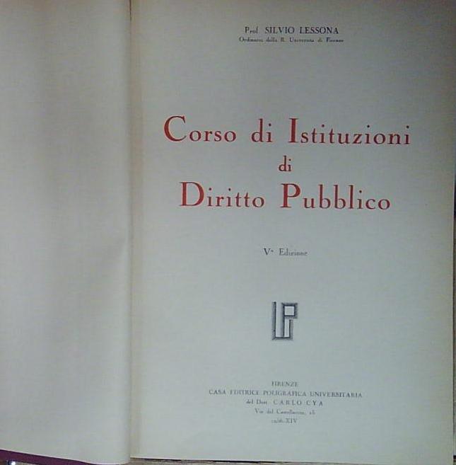 Lessona CORSO DI ISTITUZIONI DI DIRITTO PUBBLICO