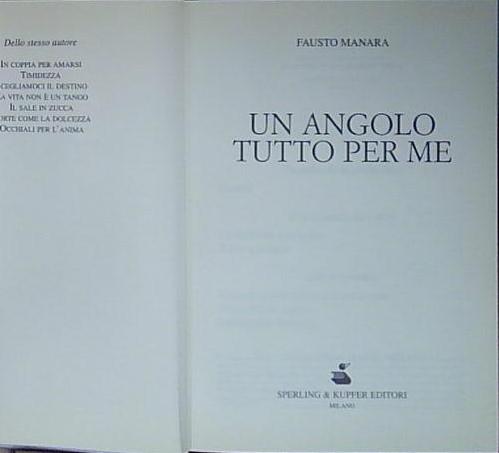 Manara UN ANGOLO TUTTO PER ME