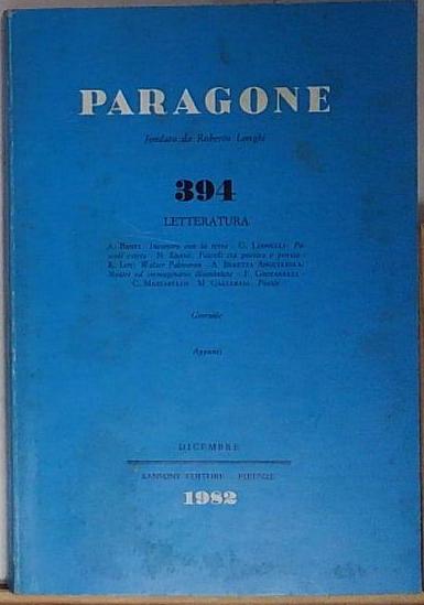 PARAGONE NUMERO 394 LETTERATURA 1982