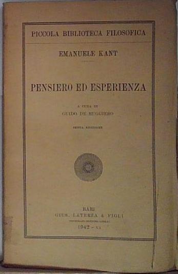 Pensiero ed esperienza