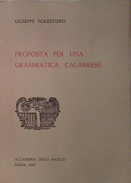 proposta per una grammatica calabrese