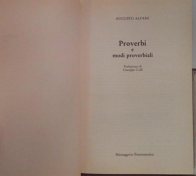 proverbi e modi proverbiali