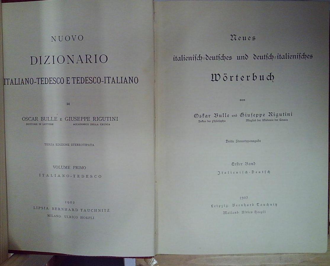 RIGUTINI BULLE NUOVO DIZIONARIO ITALIANO TEDESCO