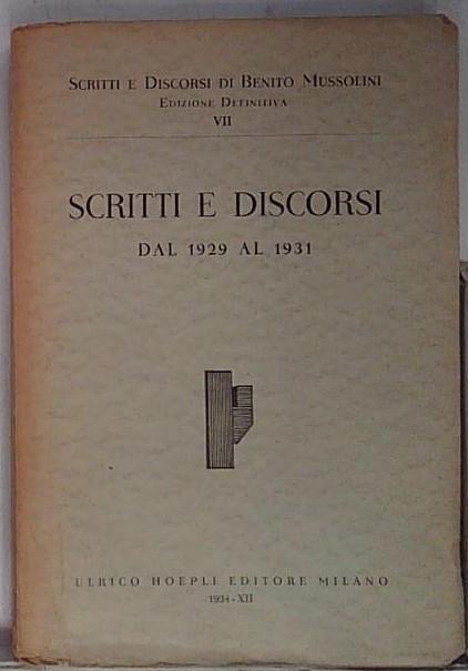 scritti e discorsi dal 1929 al 1931