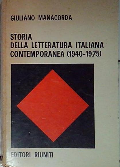 Storia della letteratura Italiana contemporanea