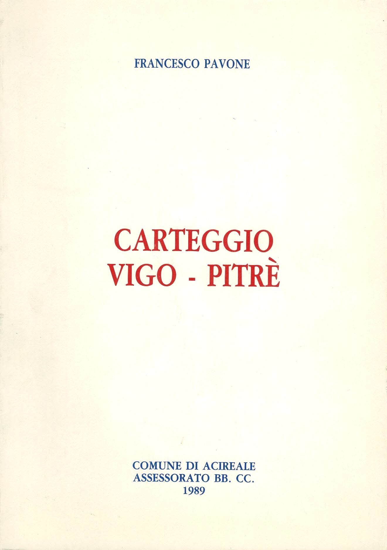 Carteggio Vigo - Pitrè