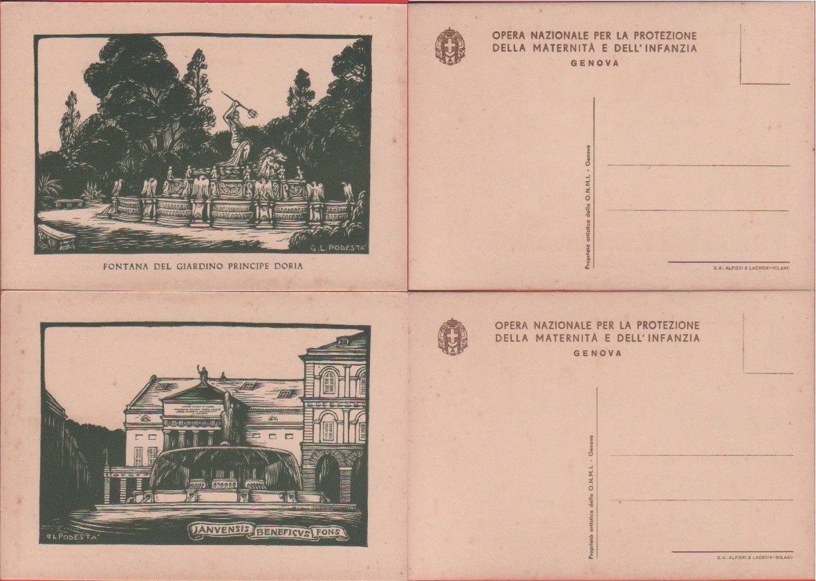 2 Cartoline - Opera nazionale della maternità e dell'infanzia. GL. …