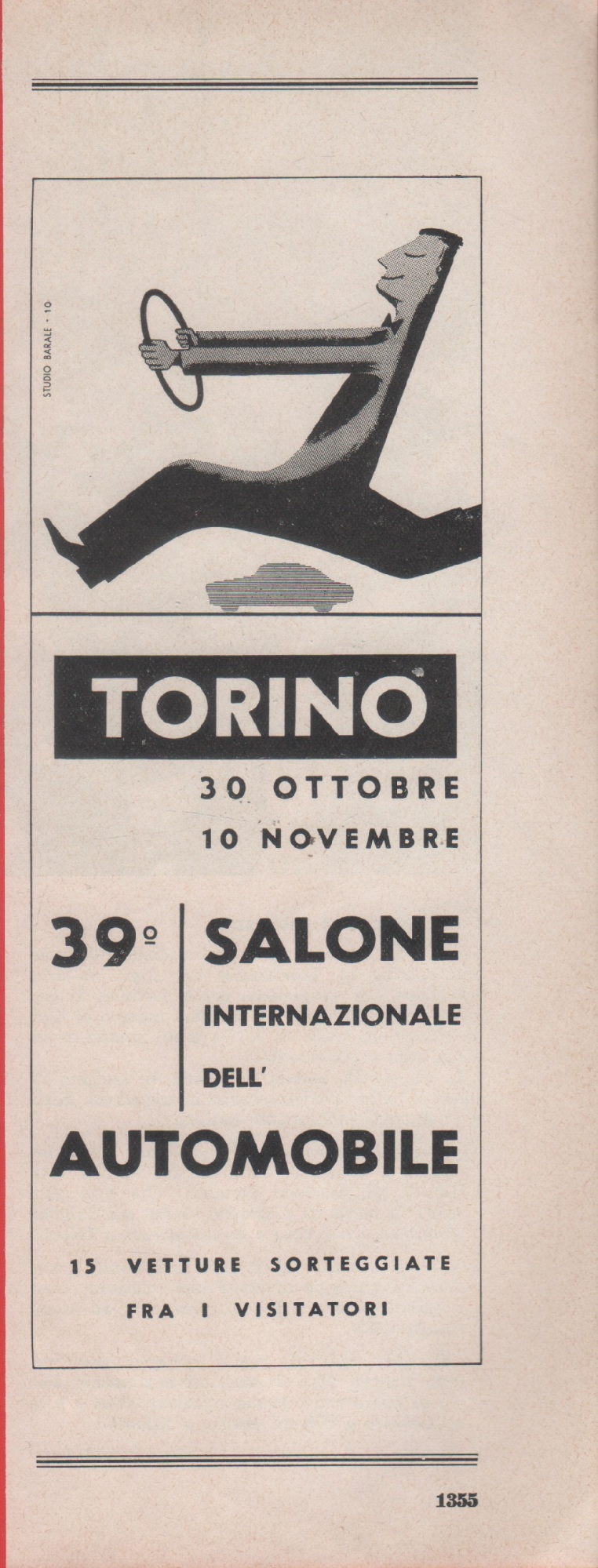 39^ Salone internazionale dell'automobile Torino. Advertising 1957