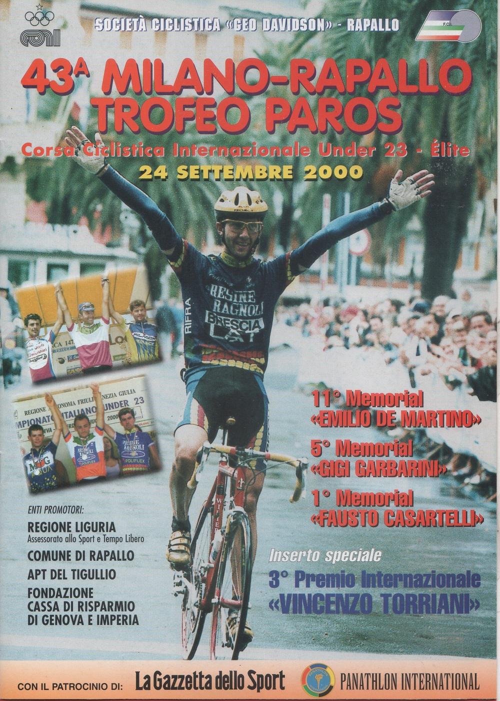 43a Milano-Rapallo. Trofeo Paros. 24 settembre 2000