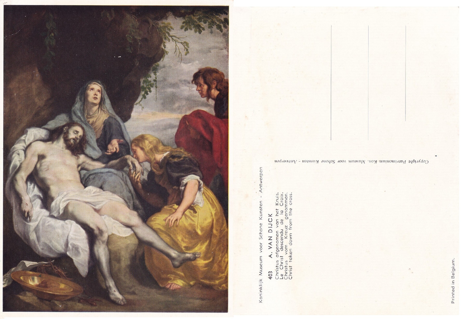 A. Van Dijck. Christus afgenomen van het Kruis. Antwerpen - …