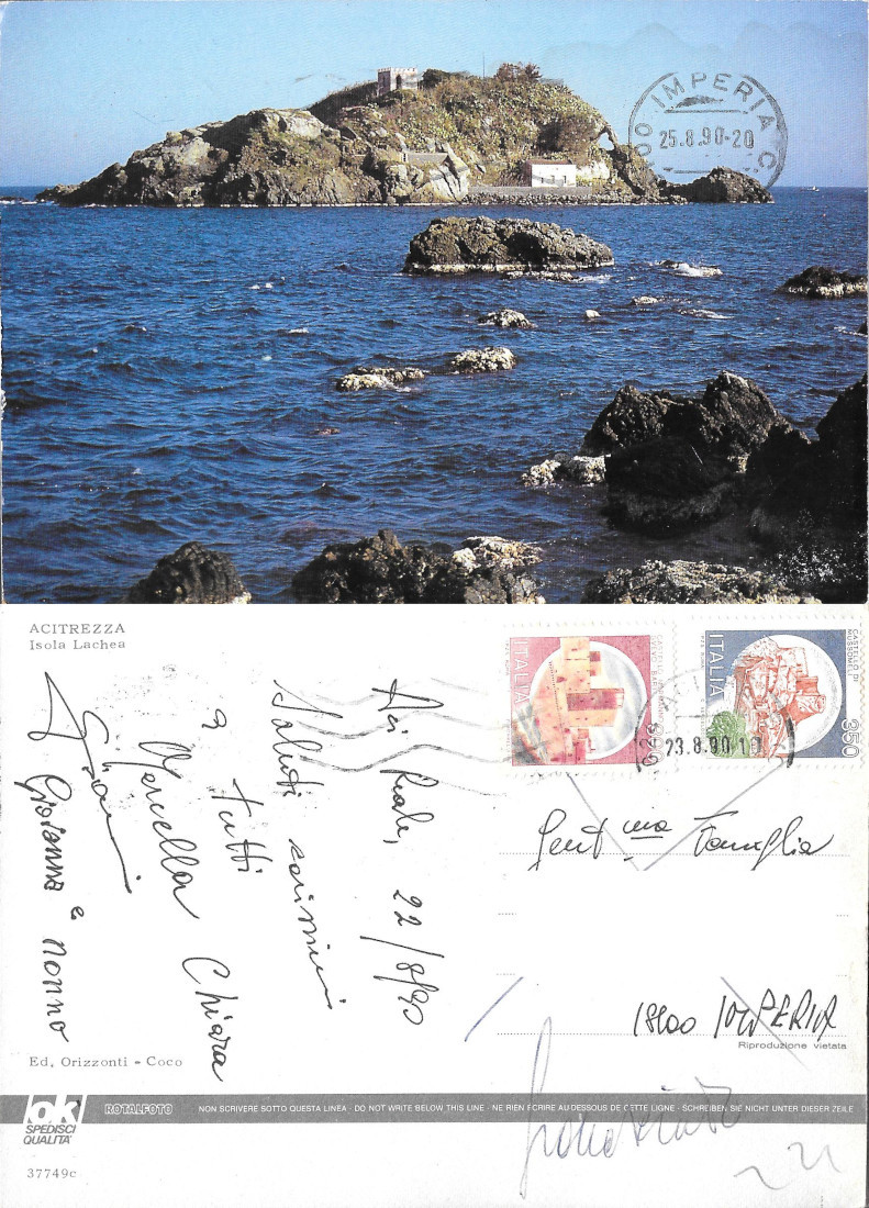 Acitrezza. Isola Lachea - Viaggiata 1990