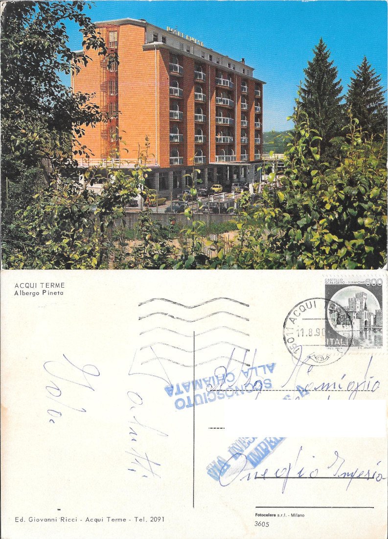 Acqui Terme. Albergo Pineta - Viaggiata 1990