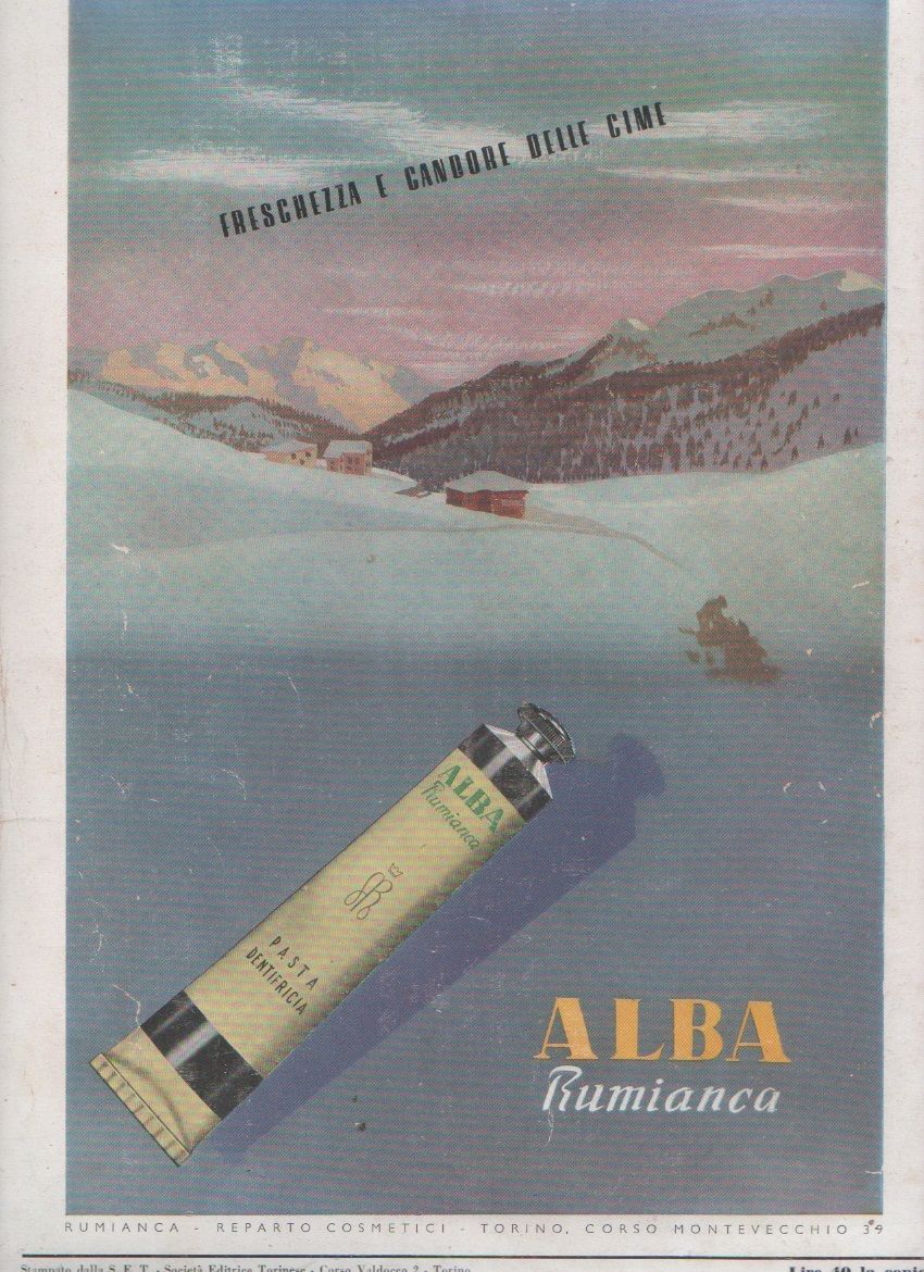 Advertising - Dentifricio Alba Rumianca. Rivista 1944
