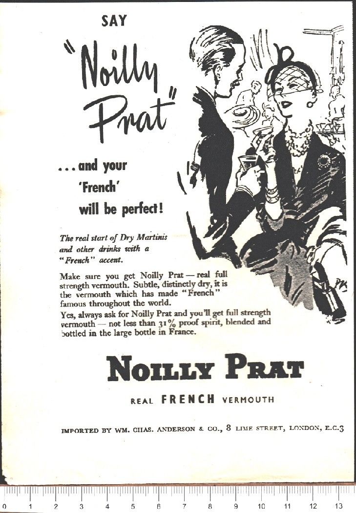 Advertising - Vermouth Noilly Prat - Pubblicità 1951