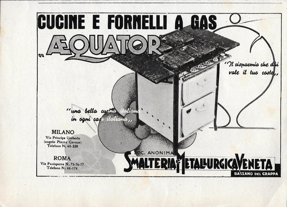 Aequator. Cucine e fornelli a gas. Smalteria e Metallurgica Veneta. …