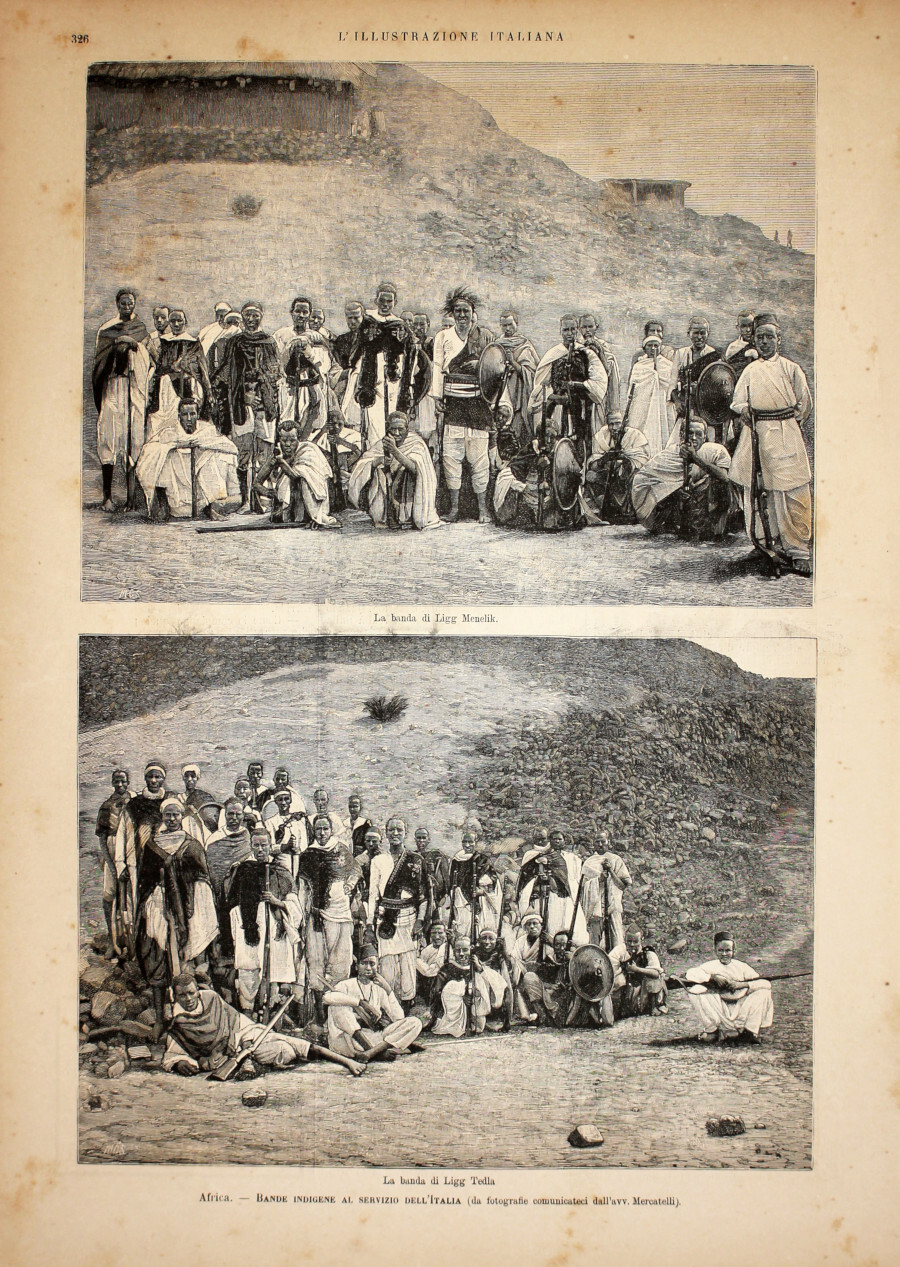 Africa. Bande indigene al servizio dell'Italia. Stampa 1889