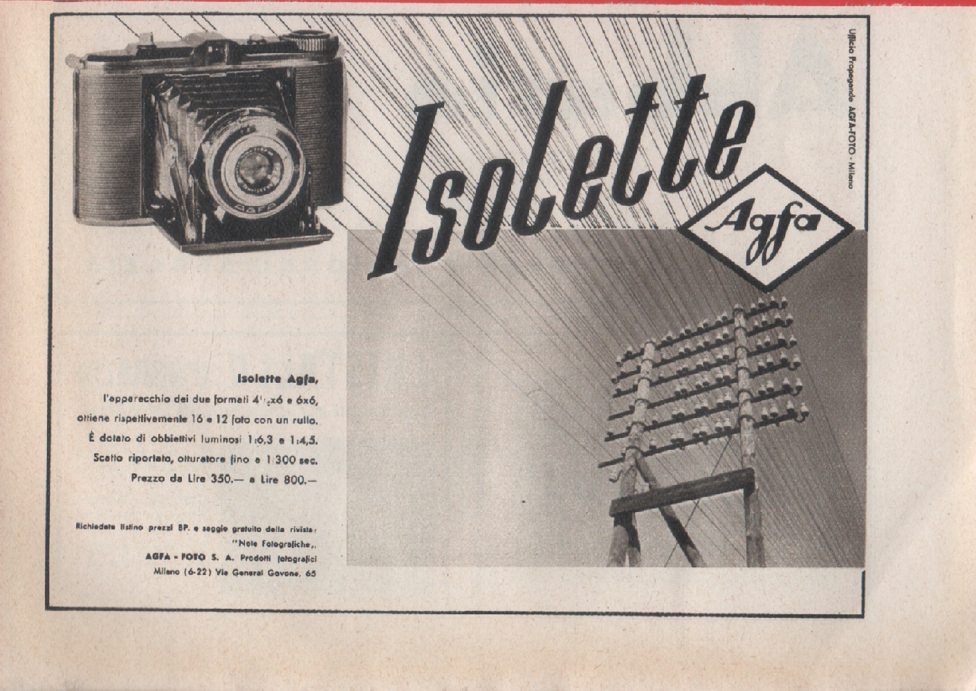 Agfa Isolette. Advertising 1940