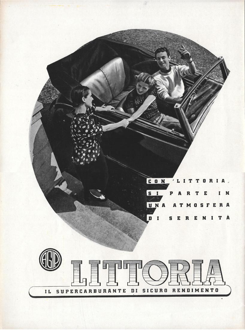 AGIP Littoria. Il supercaburante di sicuro rendimento. Advertising 1937