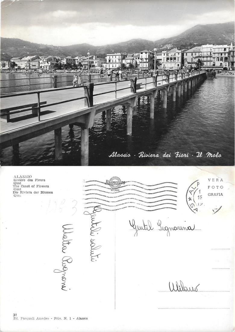 Alassio. Il molo. Viaggiata