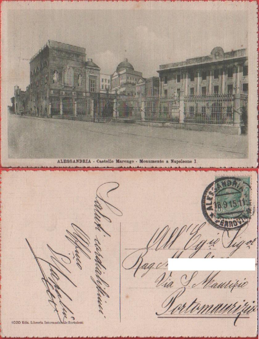Alessandria. Castello Marengo. Monumento di Napoleone I. Viaggiata 1915