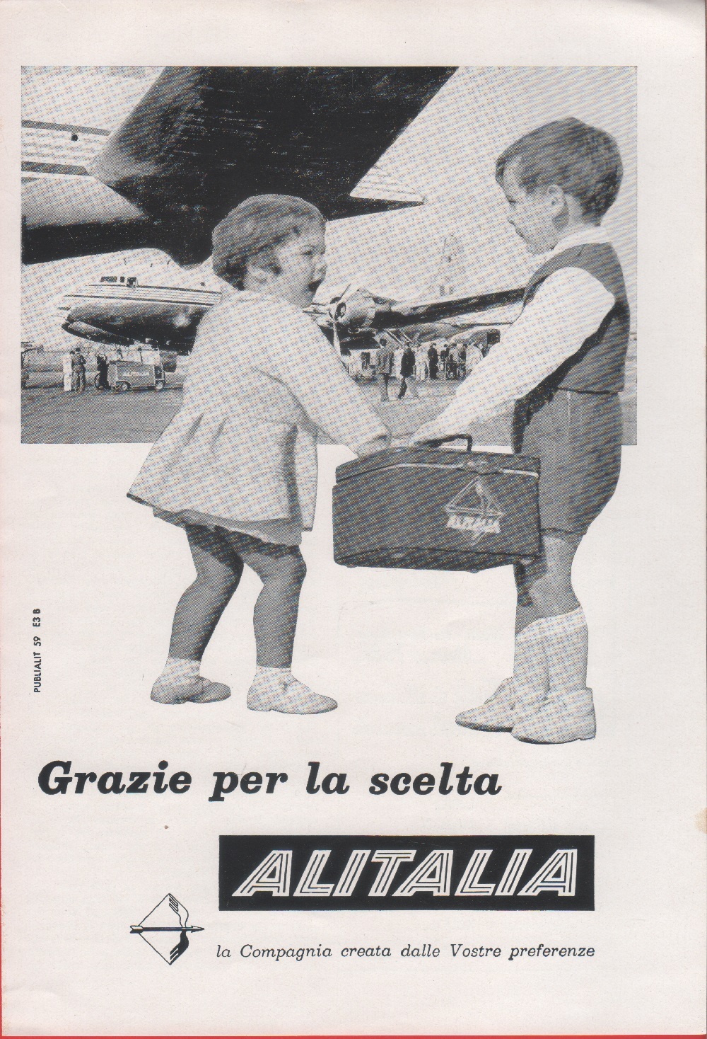 Alitalia. Grazie per la scelta. Advertising 1959