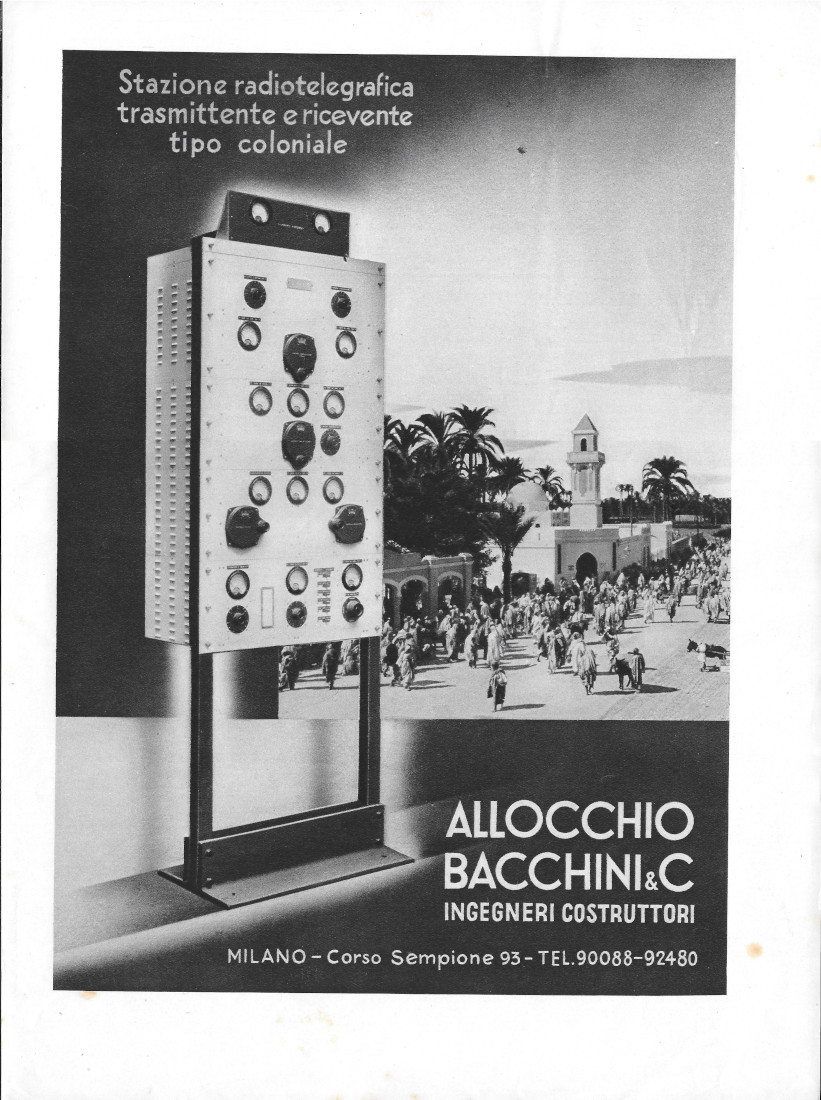 Allocchio Bacchini &amp; C. Ingegneri Costruttori - Advertising 1935